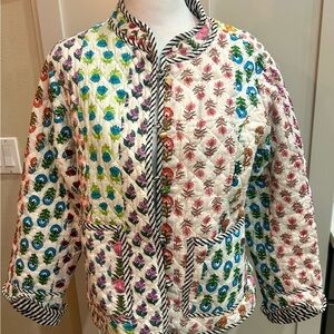 Boutique Kantha Style  Quilted Women's Jacket coquette granny cottagecore